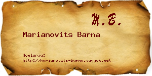 Marianovits Barna névjegykártya