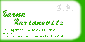 barna marianovits business card
